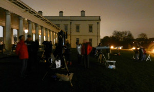 Telescopes in front of the colonnade 