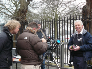 Malcolm shows off his new double stacking unit as filming continues