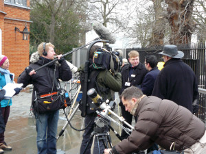 Behind the scenes of the solar viewing filming