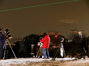 Telescopes set up in the Meridian Courtyard