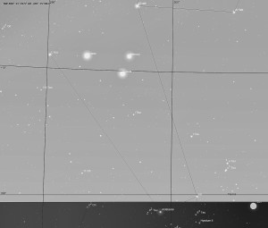 Conjunction of Jupiter, Mercury and Venus just after sunset on 25 May 2013