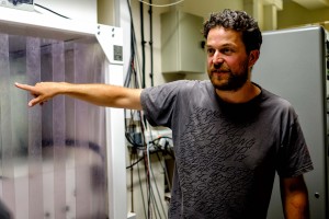 Space Geodesy Facility - Operations Manager Rob Sherwood Points Out The Laser