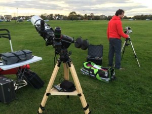 Setting up the telescopes on Blackheath